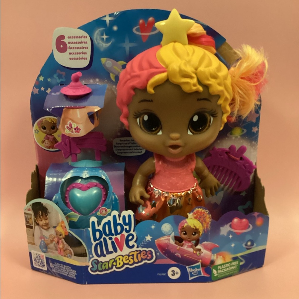 Baby Alive Star Besties Doll - Pink and Yellow - Picture 1 of 5